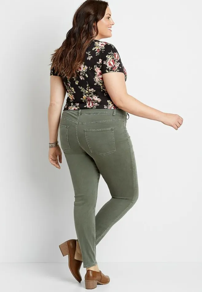 Women Plus Size High Rise Double Button Jegging Made With RepreveandReg Maurices Plus Jeans