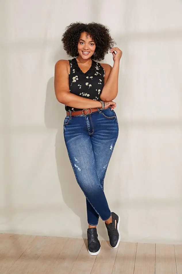 Women Plus Size Kancan High Rise Dark Wash Skinny Jean Maurices Plus Jeans