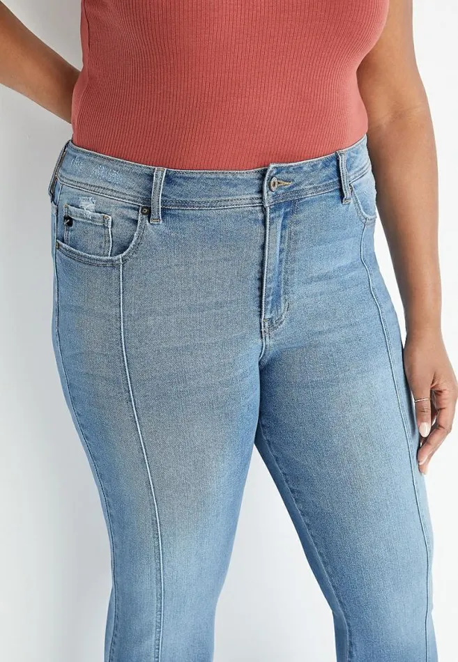 Women Plus Size Kancan High Rise Front Seam Flare Jean Maurices Plus Jeans