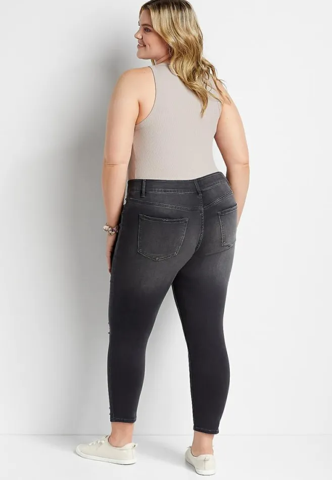 Women Plus Size Kancan High Rise Ripped Skinny Jean Maurices Plus Jeans