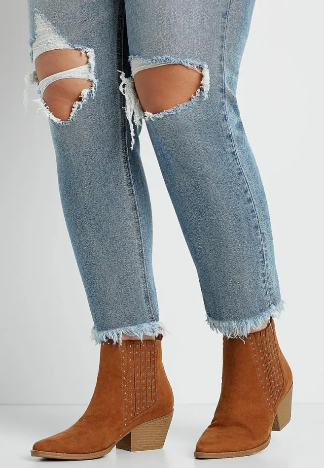 Women Plus Size Kancan Vintage High Rise Destructed Straight Ankle Jean Maurices Plus Jeans
