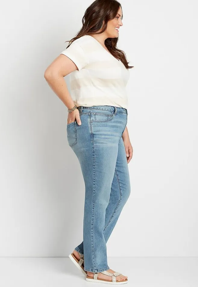 Women Plus Size M Jeans By Maurices Everflex Baby Bootcut Curvy High Rise Jean Maurices Plus Jeans