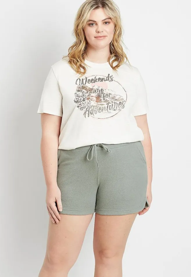 Women Plus Size Olive 5In French Terry Short Maurices Plus Bottoms