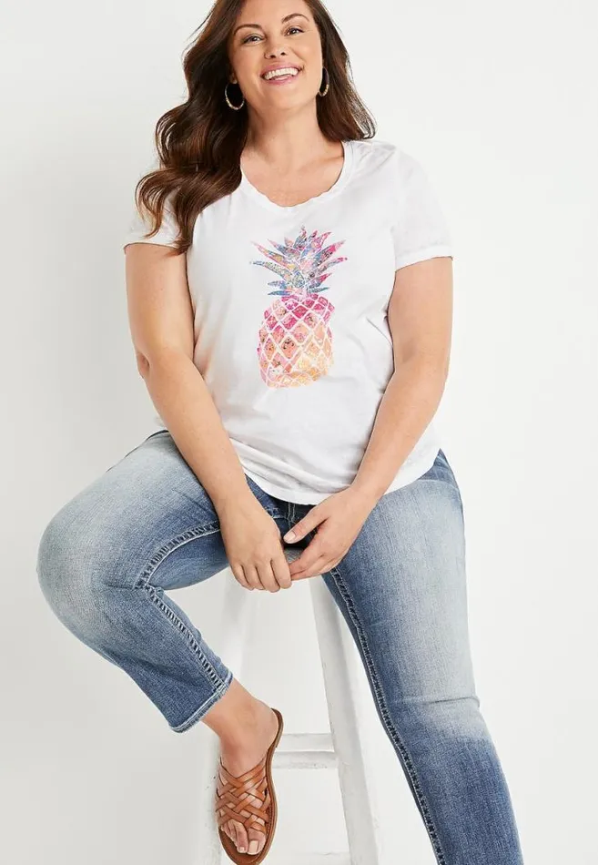 Women Plus Size Pineapple Graphic Tee Maurices Plus Tops