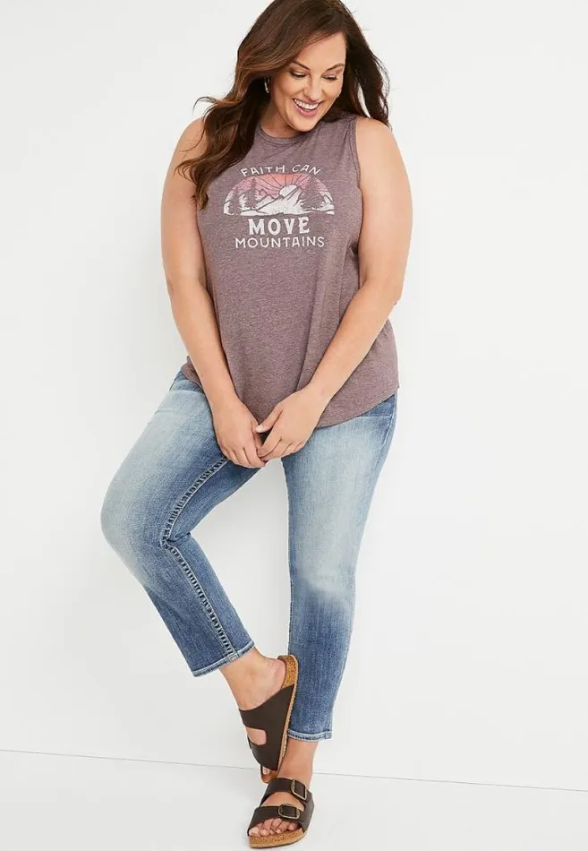 Women Plus Size Purple Faith Graphic Tank Top Maurices Plus Tops