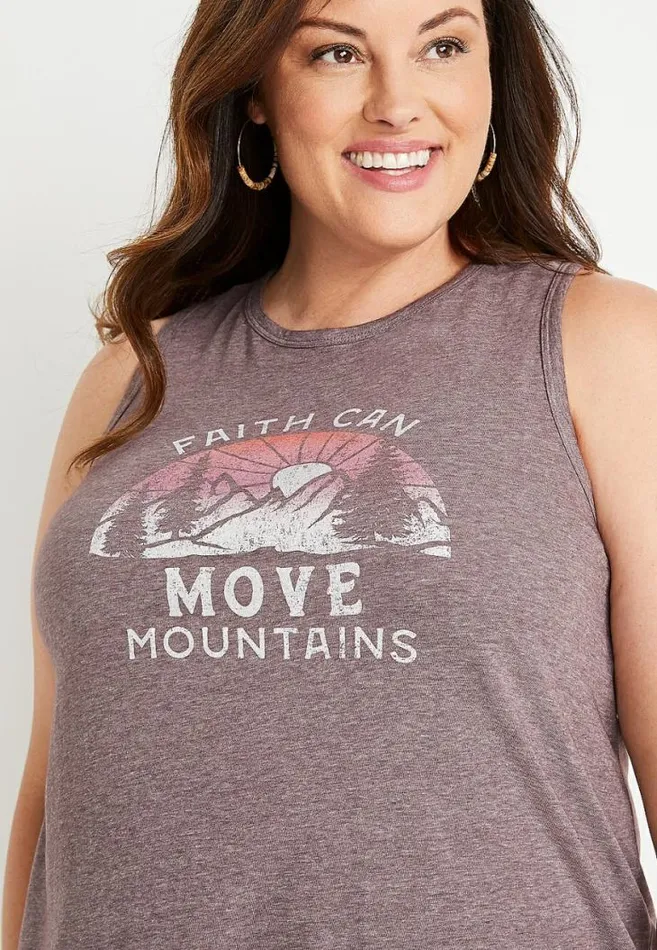 Women Plus Size Purple Faith Graphic Tank Top Maurices Plus Tops