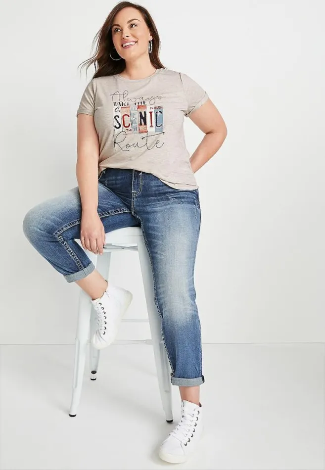 Women Plus Size Take The Scenic Route Graphic Tee Maurices Plus Tops