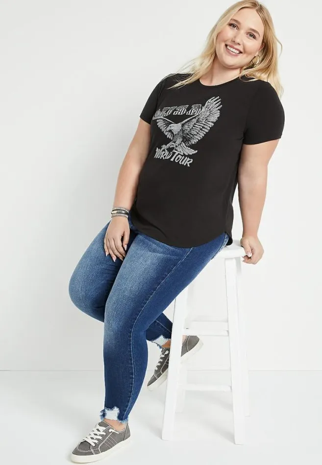 Women Plus Size Usa World Tour Graphic Tee Maurices Plus Tops