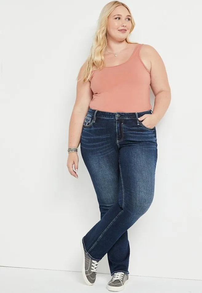 Women Plus Size Vigoss Bootcut Mid Rise Jean Maurices Plus Jeans
