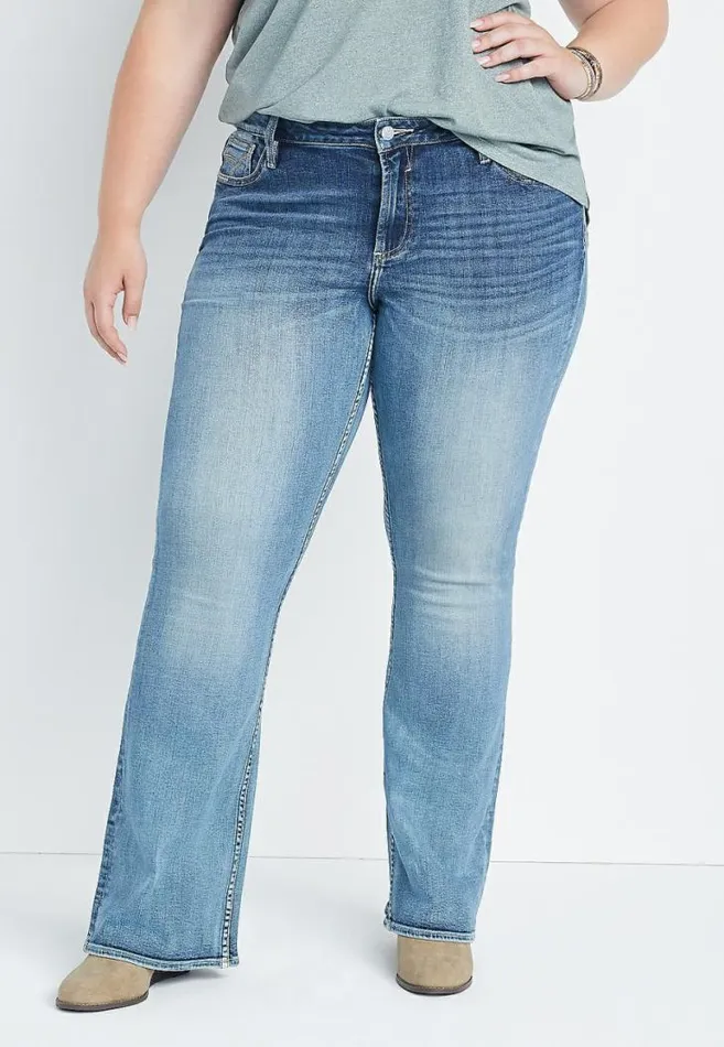 Women Plus Size Vigoss Flare Mid Rise Jean Maurices Plus Jeans