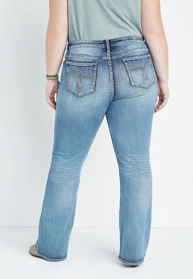 Women Plus Size Vigoss Flare Mid Rise Jean Maurices Plus Jeans