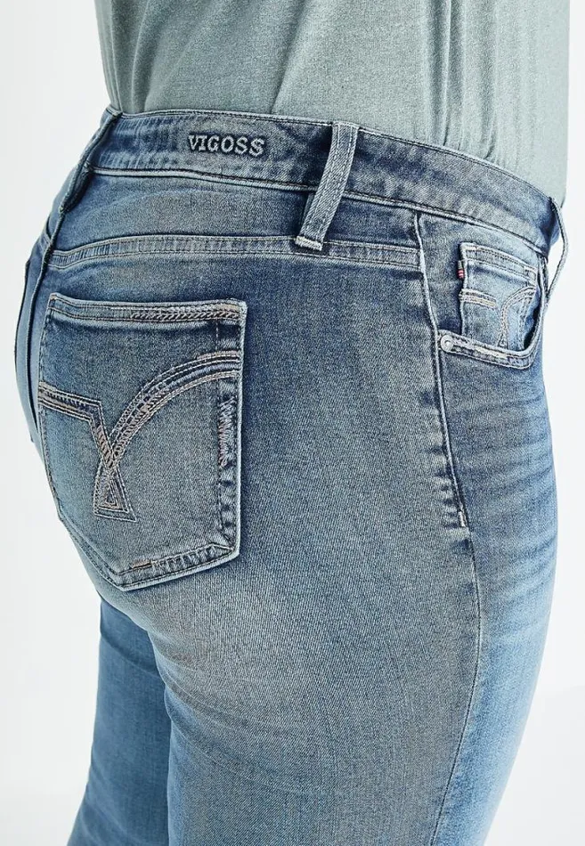 Women Plus Size Vigoss Flare Mid Rise Jean Maurices Plus Jeans