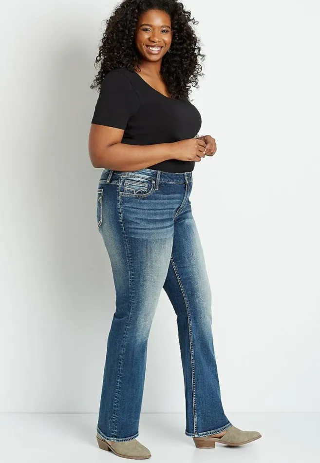 Women Plus Size Vigoss Medium Wash Bootcut Jean Maurices Plus Jeans