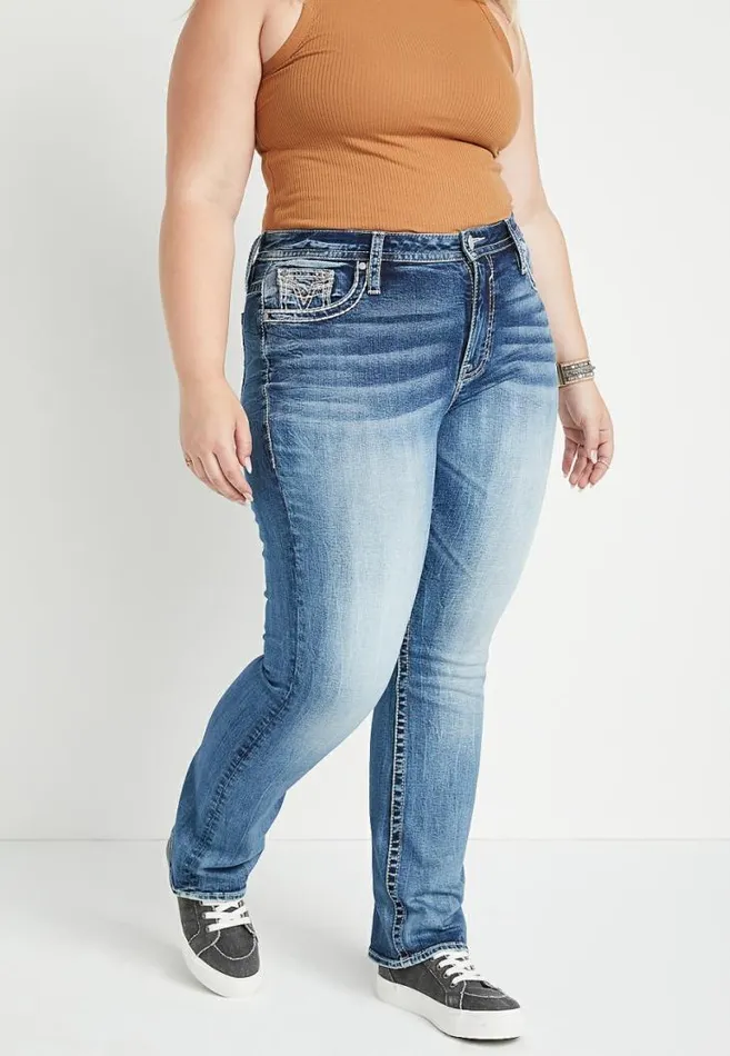 Women Plus Size Vigoss Slim Boot High Rise Rose Gold Stitch Jean Maurices Plus Jeans Women Plus Size Vigoss Slim Boot High Rise Rose Gold Stitch Jean Maurices Plus Jeans