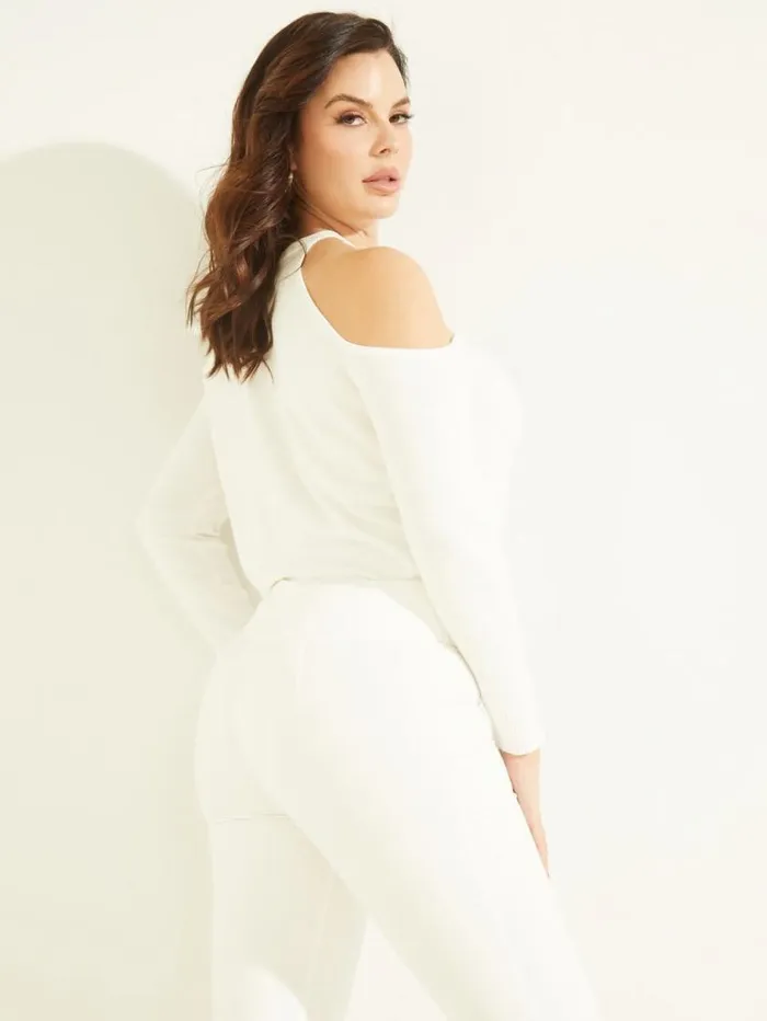 Women Priya ColdShoulder Sweater Top Pale Pearl Marciano Tops And Sweaters Women Priya ColdShoulder Sweater Top Pale Pearl Marciano Tops And Sweaters