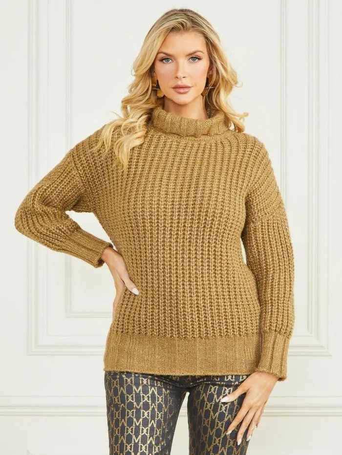 Women Promise WoolBlend Sweater Cider Gold Multi Marciano Tops And Sweaters
