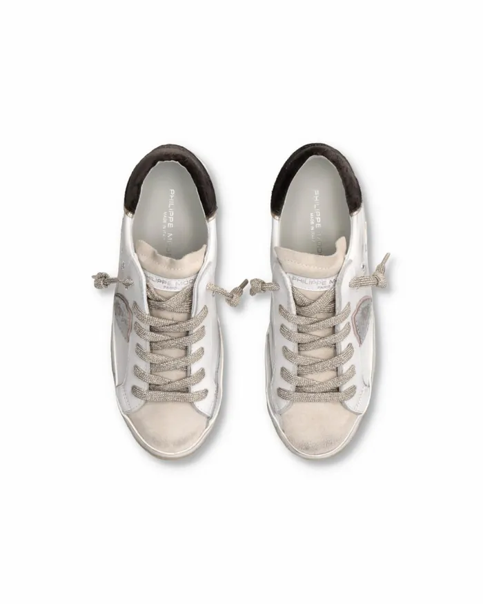 Women Prsx Sneakers WhiteBlack Shoes Philippe Model Paris Low