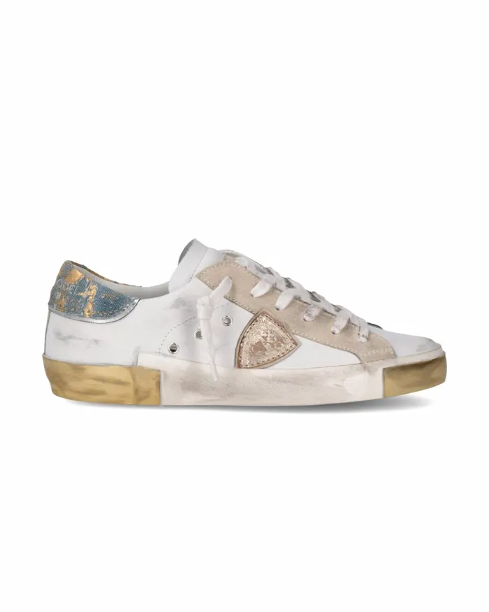 Women Prsx Sneakers WhiteBlue Shoes Philippe Model Paris Casual