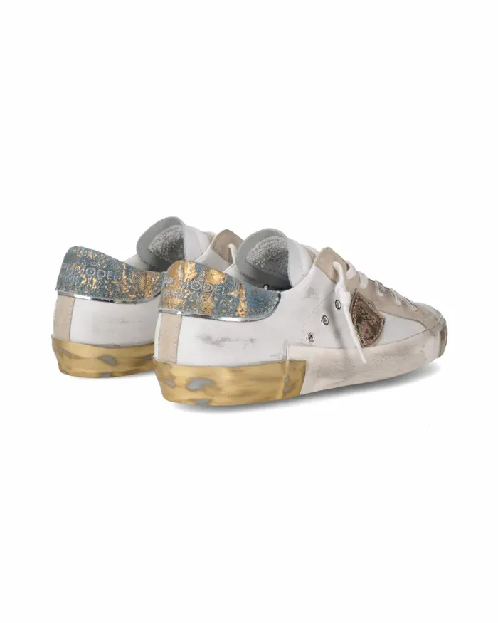 Women Prsx Sneakers WhiteBlue Shoes Philippe Model Paris Casual