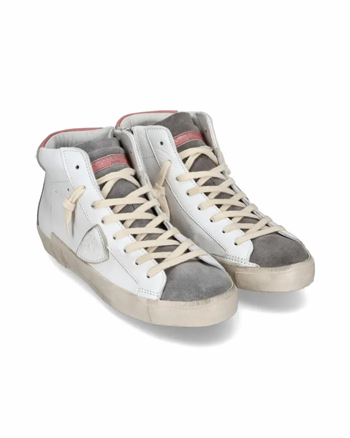 Women Prsx Sneakers WhiteGray Shoes Philippe Model Paris Casual