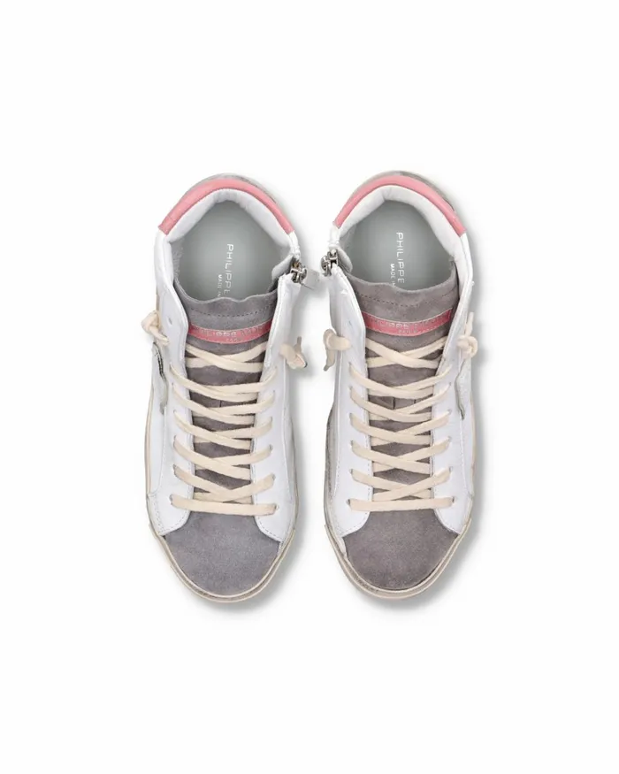 Women Prsx Sneakers WhiteGray Shoes Philippe Model Paris Casual