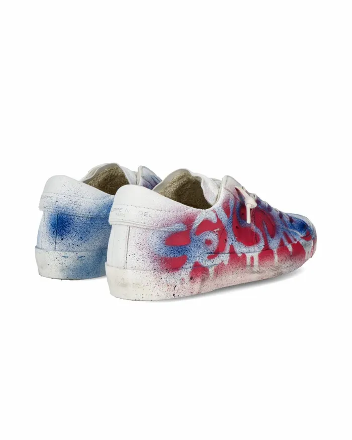 Women Prsx Sneakers White Red Blue Shoes Philippe Model Paris Casual