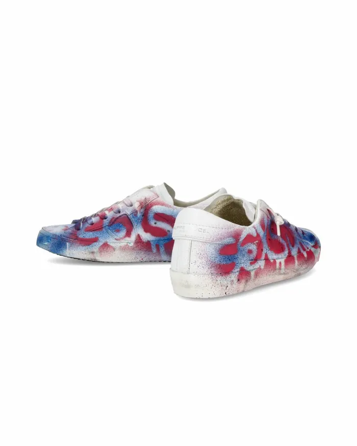 Women Prsx Sneakers White Red Blue Shoes Philippe Model Paris Casual