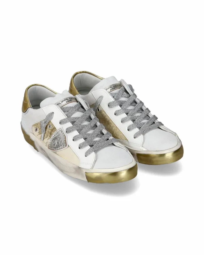Women Prsx Sneakers WhiteSilver Shoes Woman Paris Philippe Model Paris Casual