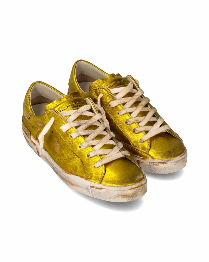 Women Prsx Sneakers Yellow Shoes Philippe Model Paris Casual