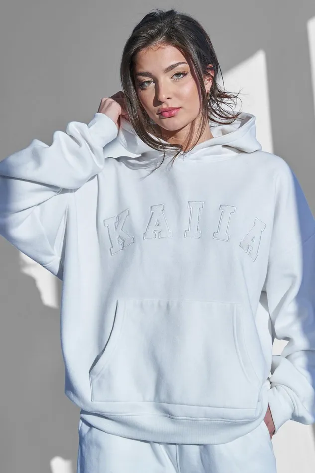 Women Public Desire UK OVERSIZED HOODIE WHITE White Public Desire Two Piece Sets