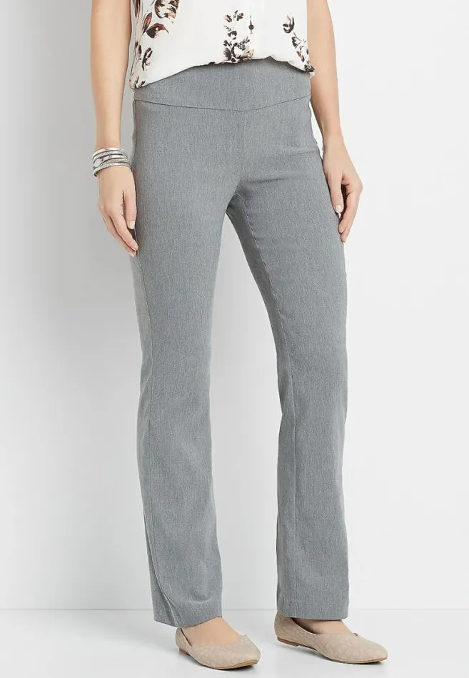 Women Pull On Gray Bengaline Bootcut Pant Maurices Bottoms