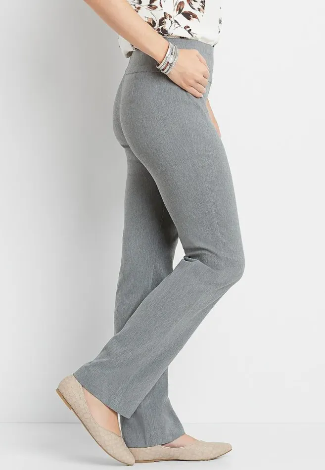 Women Pull On Gray Bengaline Bootcut Pant Maurices Bottoms