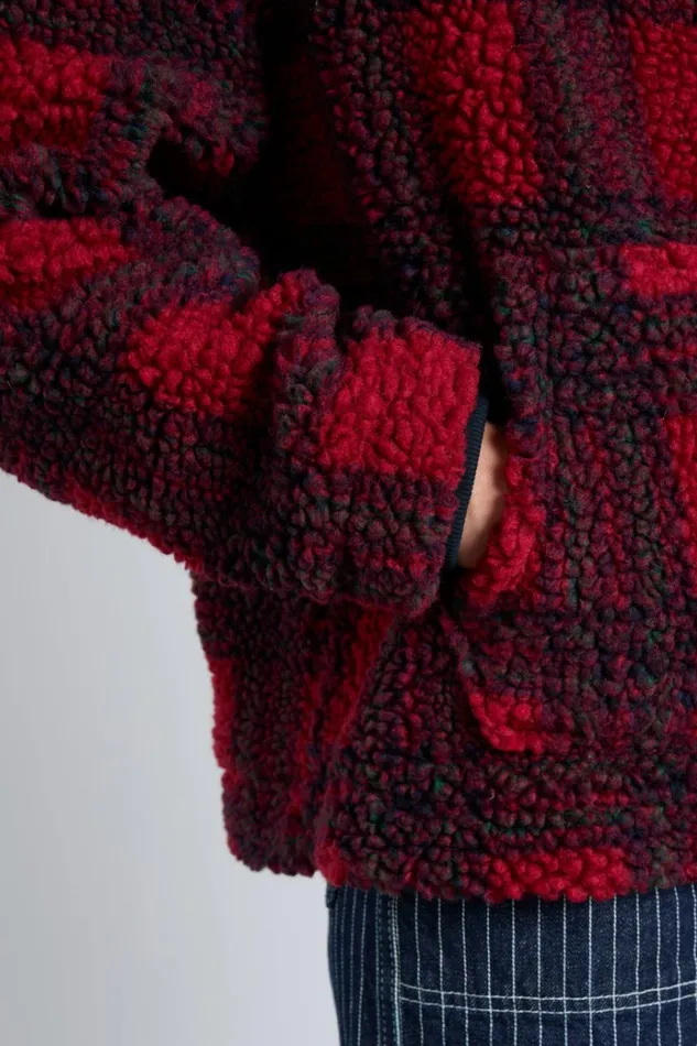 Women Pullover and Fleeces Damson Madder Ingrid Borg Jacket 8211 Red Check