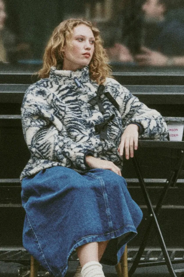 Women Pullover and Fleeces Damson Madder Ingrid Wool Jacket 8211 Vase Print