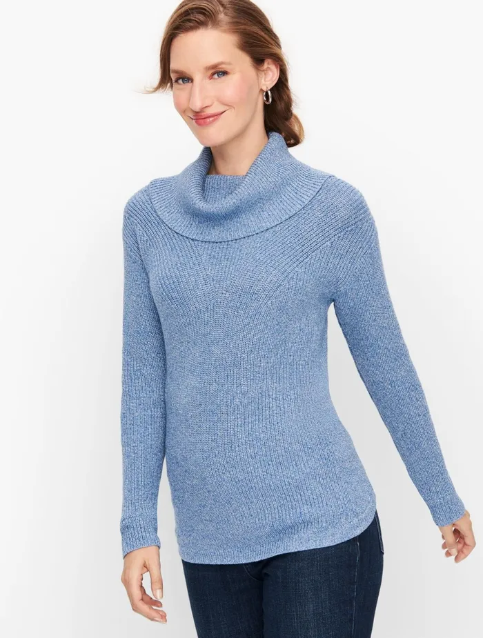 Women Pullovers Talbots Cotton Modal Cowlneck Sweater