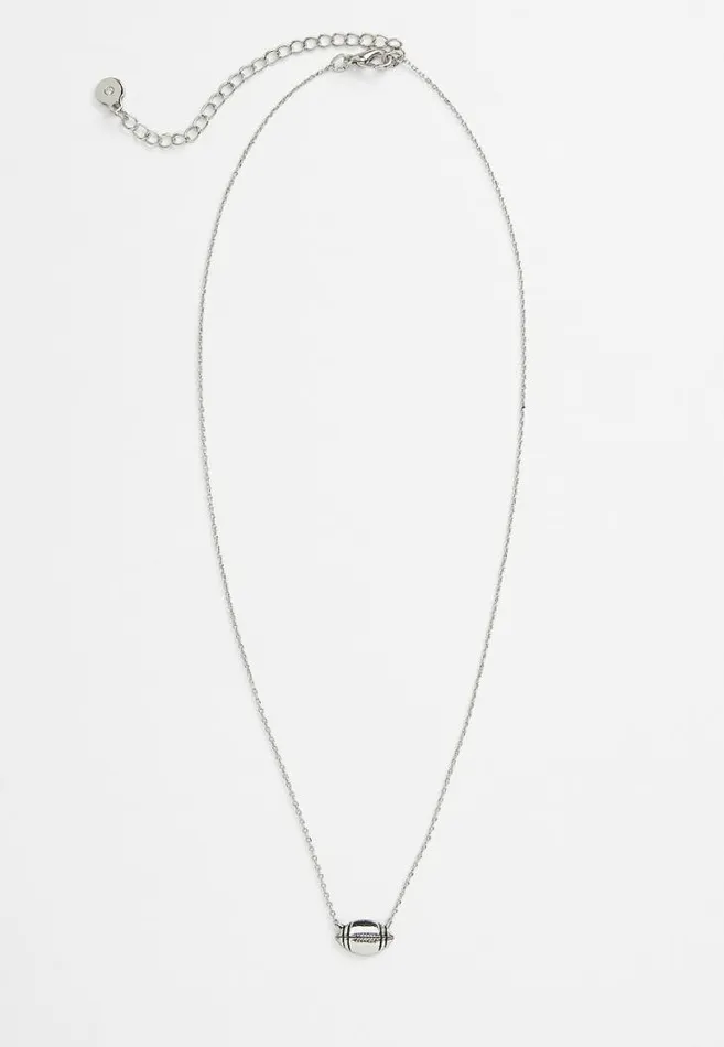 Women Purple And Gold Carded Football Necklace Maurices Jewelry