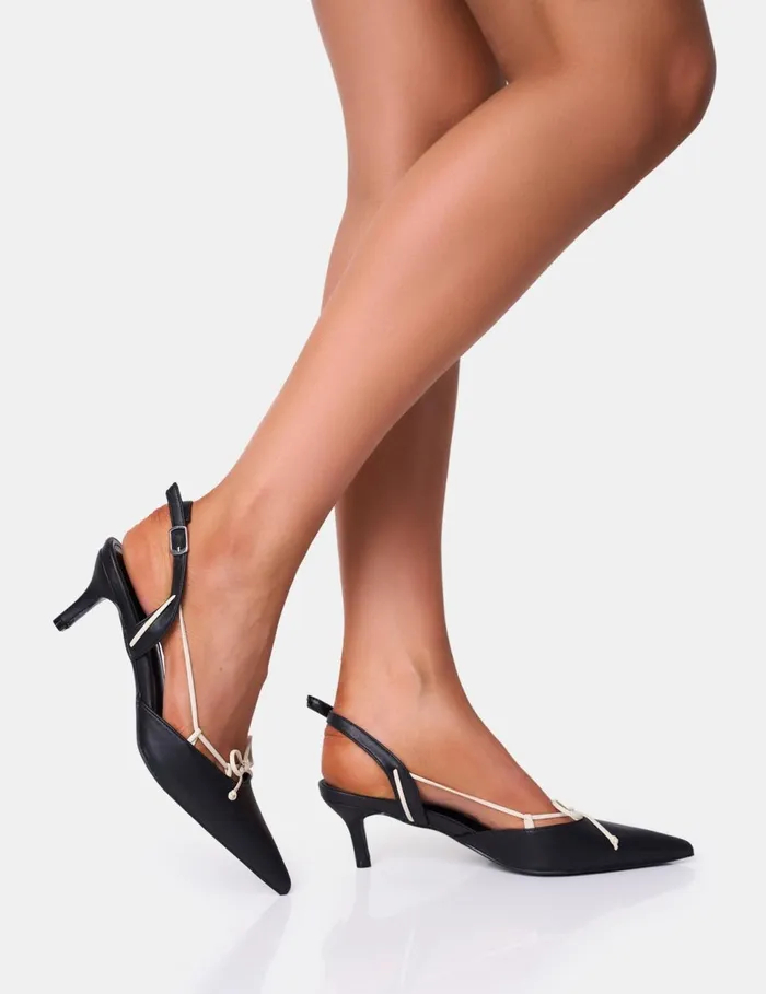 Women Rai Black Wide Fit Slingback Court Mid Heels Black Public Desire View All Heels