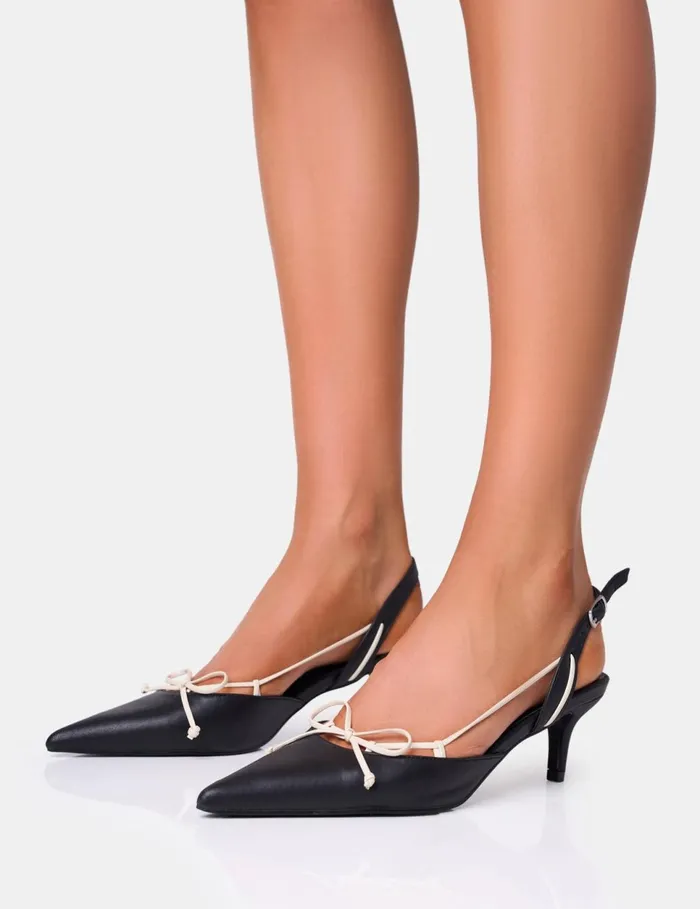 Women Rai Black Wide Fit Slingback Court Mid Heels Black Public Desire View All Heels