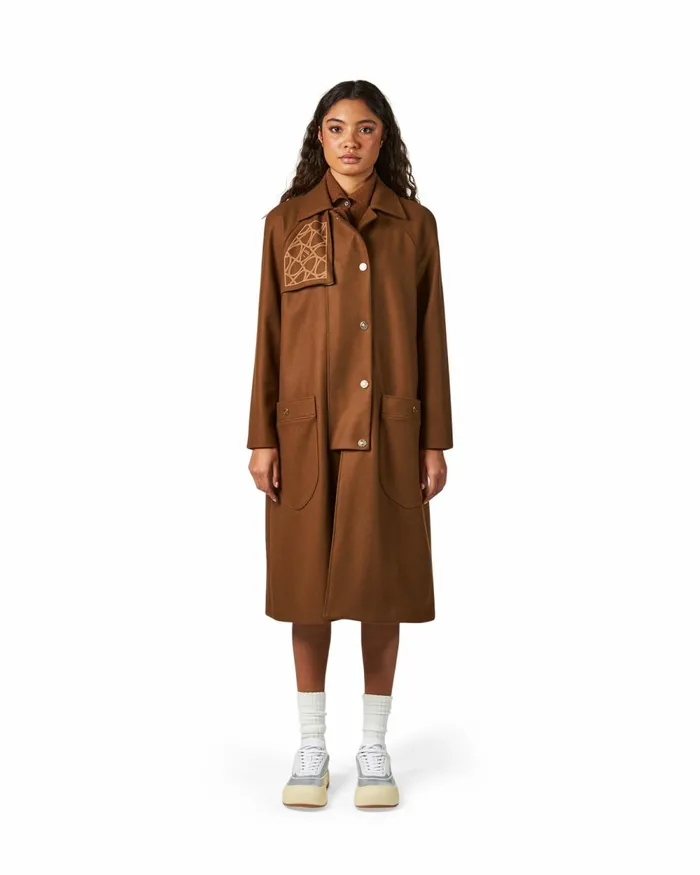 Women Rain Coat Jacket 8211 Cognac Paris Philippe Model Paris Outerwear