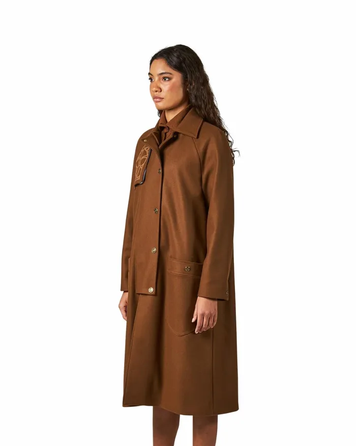 Women Rain Coat Jacket 8211 Cognac Paris Philippe Model Paris Outerwear