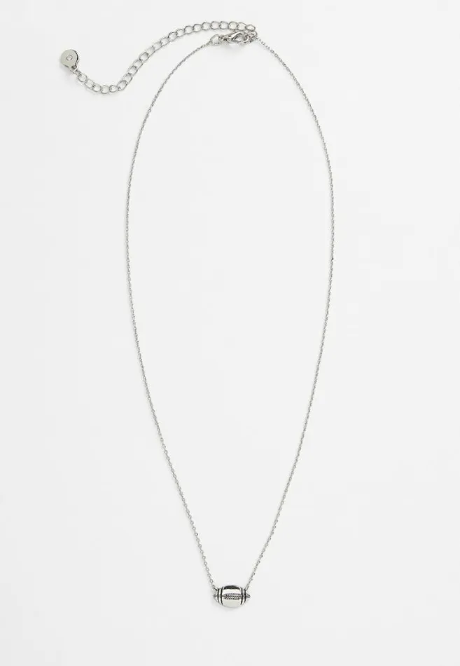 Women Red And Gray Carded Football Necklace Maurices Jewelry