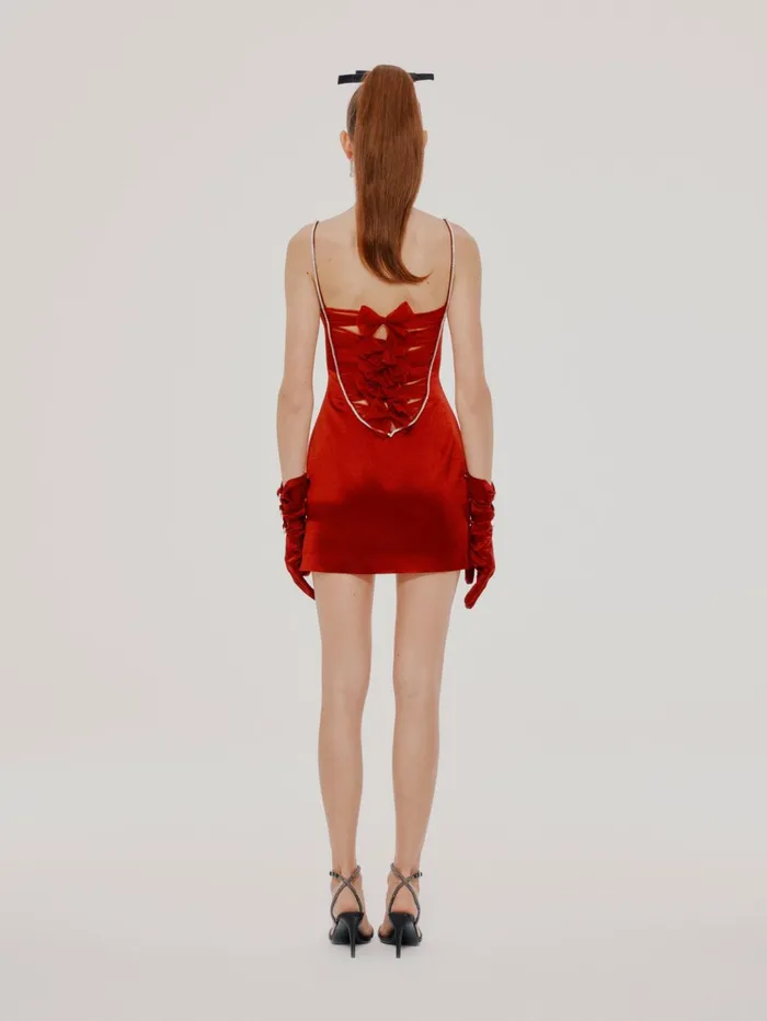 Women Red Satin Dress Nana Jacqueline Dresses