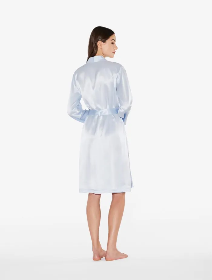 Women Robes La Perla Azure Silk Short Robe