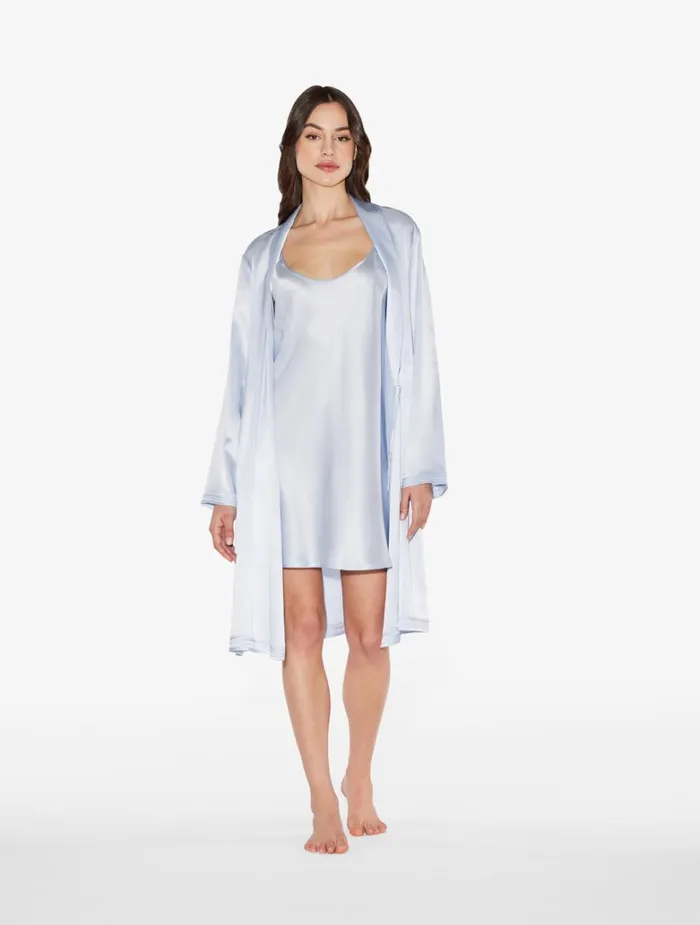 Women Robes La Perla Azure Silk Short Robe