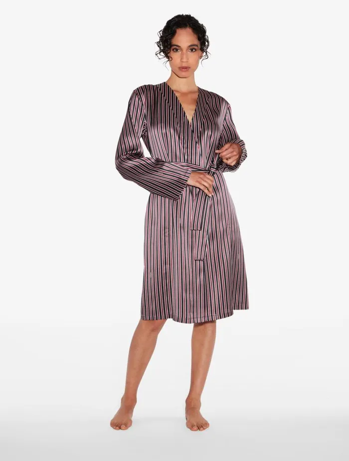 Women Robes La Perla Silk Striped Short Robe