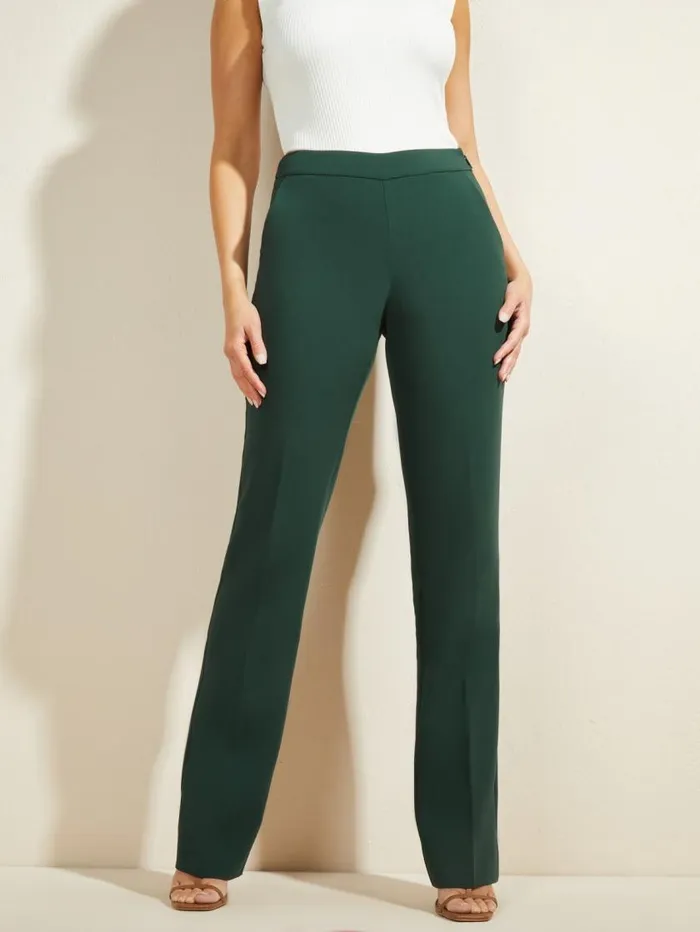 Women Sally HighRise Pant Chenille Green Marciano Bottoms