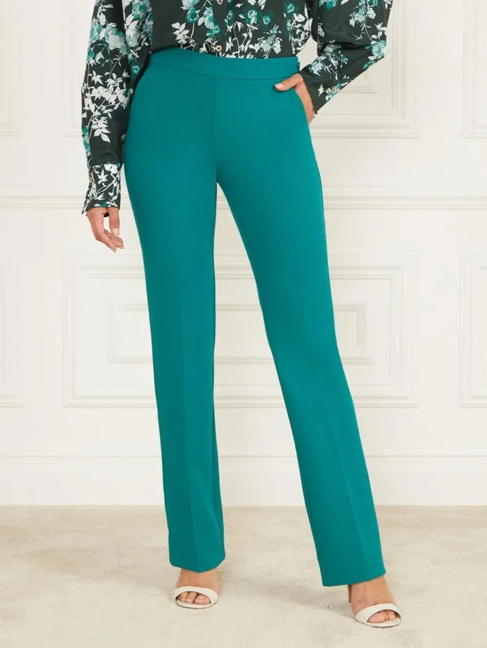 Women Sally HighRise Pant Ornate Teal Marciano Bottoms