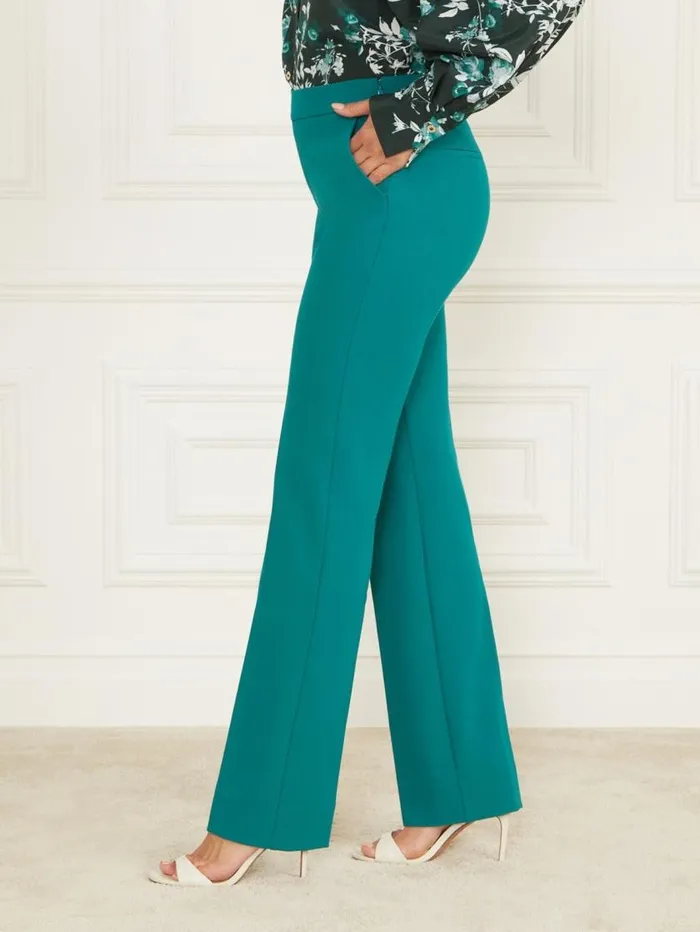 Women Sally HighRise Pant Ornate Teal Marciano Bottoms Women Sally HighRise Pant Ornate Teal Marciano Bottoms