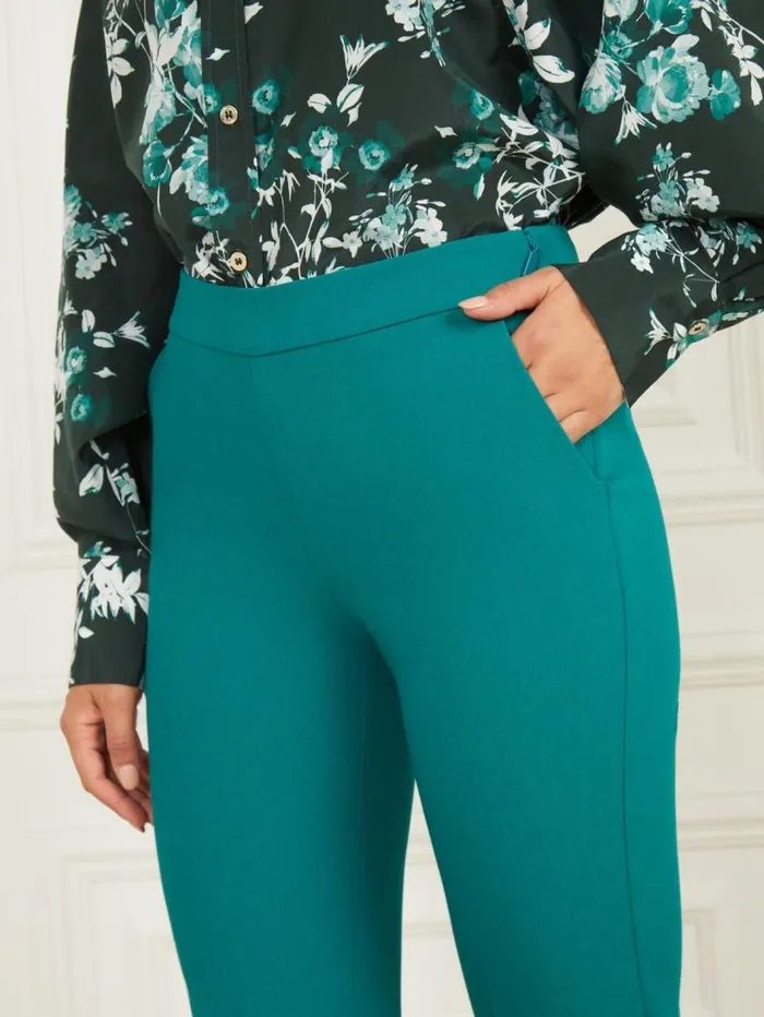 Women Sally HighRise Pant Ornate Teal Marciano Bottoms Women Sally HighRise Pant Ornate Teal Marciano Bottoms