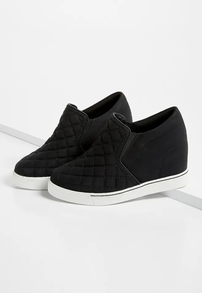 Women Sammie Quilted Sneaker Wedge Maurices Flats and Sneakers